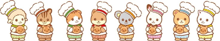 Banner image of cute animals with food